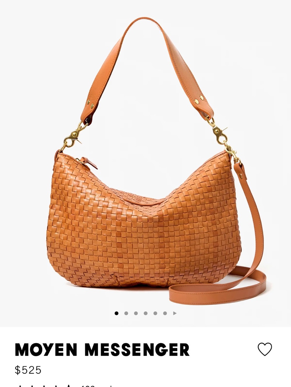 Clare V moyen messenger bag in natural checker